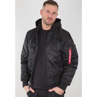 Image of Alpha Industries MA1 ZH BACK Print Bomber Jacket, Men&#039;s, Size: 3XL, Black white