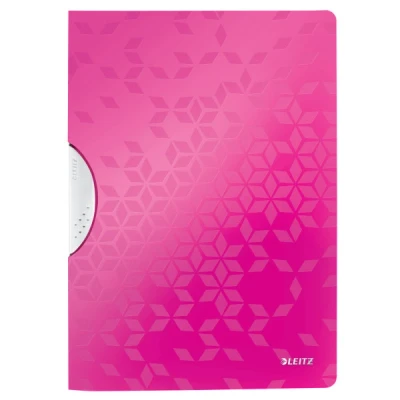 Image of Leitz A4 ColorClip File, 30 Sheet Capacity, Flexible Plastic, Metallic Pink, WOW Range, 41850023