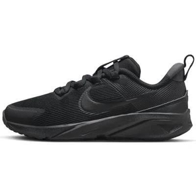 Image of Nike Performance STAR Runner 4 Unisex Neutral running shoes for kids, Size: 13K, Black/anthracite Textile/synthetics