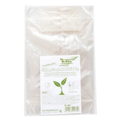Image of folia 282 Cellulose Bags without Print, Approx. 14.5 x 23.5 cm, Pack of 10 for Individual Packaging Biscuits, Sweets and Much More