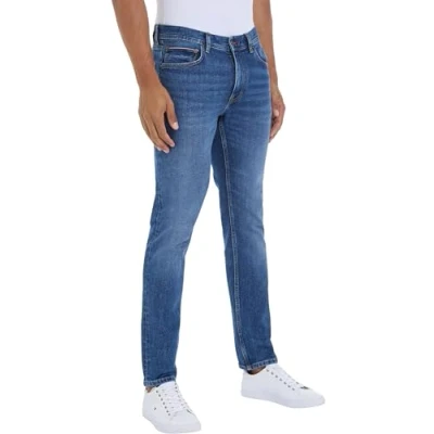 Image of Tommy Hilfiger Straight Denton leg jeans, Men&#039;s, Size: 28x32, Custer indigo