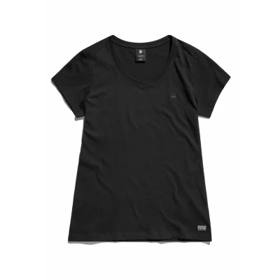 Image of G STAR RAW Women&#039;s Overdyed eyben slim v t 2.0 wmn Tops, Black (Dk D24533 4107 6484), XS