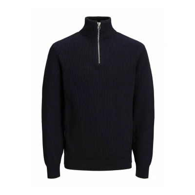 Image of JACK &amp; JONES Men&#039;s Rddwalt Knit Half Zip Sn Jumper, Blazer Navy, M