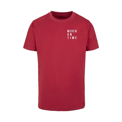 Image of Merchcode Never ON TIME TEE Print Tshirt, Size: XL, Burgundy