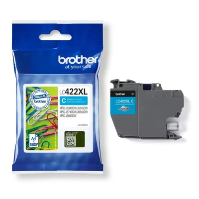 Image of BROTHER LC 422XLC Cyan Ink Cartridge for 1,500 Pages MFC J5340DW, J5345DW, J5740DW, J6540DW, J6940DW