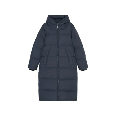 Image of Marc O&#039;Polo Puffer COAT WITH HOOD SIDE Slits Zipper WELT Pockets Backpack Belts Down coat, Women&#039;s, Size: 4, Deep blue sea