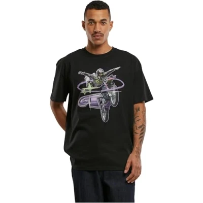 Image of Upscale by Mister Tee Unisex MOTO GT Oversize Print Tshirt, Size: Medium, Black