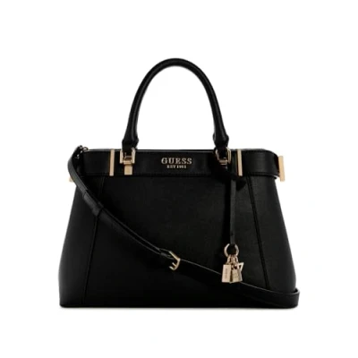 Image of GUESS Anadela 3 Compartment Satchel, Black