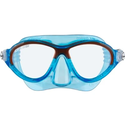 Image of Cressi Kids Moon Snorkeling Mask, Blue/Orange, 5 10 Years