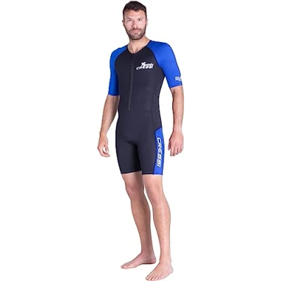 Image of Cressi Mens Tiburon Man Monopiece 2 Mm Shorty Wetsuit, Black/Blue, XL EU