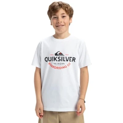 Image of Quiksilver Typed OUT Unisex Print Tshirt for kids, Size: 14y, Tigerlily