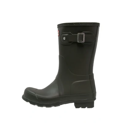 Image of Hunter Original Short Wellies, Men&#039;s, Size: 7, Dark olive Natural rubber