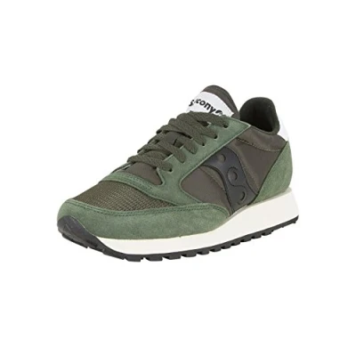 Image of Saucony JAZZ Vintage Unisex Trainers, Men&#039;s, Size: 9.5, Dark green Leather and textile