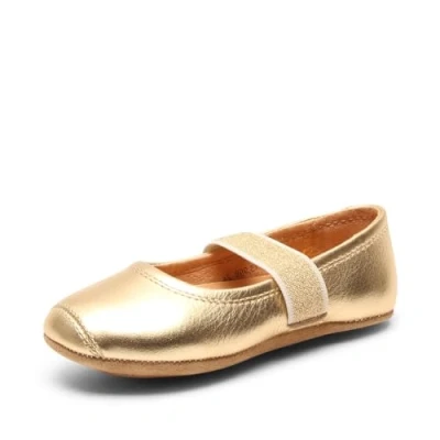 Image of Bisgaard Ballet Slippers for kids, Size: 2.5, Gold Leather