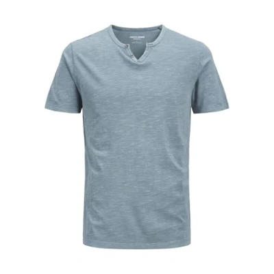 Image of Jack &amp; Jones Jjesplit NECK SS NOOS Basic Tshirt, Men&#039;s, Size: Small, Oceanview