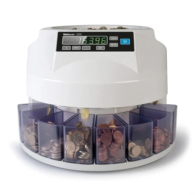Image of Safescan 1250 geldzählmaschine automatischer münzzähler und sortierer für Euro Münzen