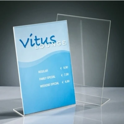 Image of SIGEL TA213 Sign Holder, slanted, for A3, single sided presentation, uv resistant acrylic, transparent, 1 Piece