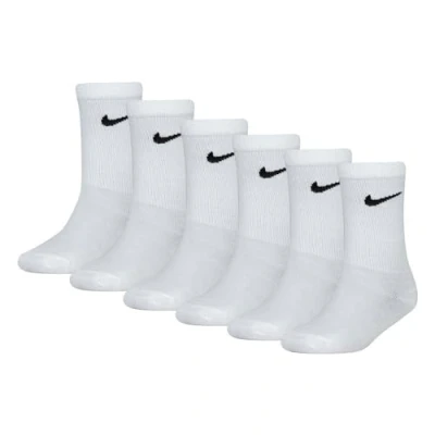 Image of Nike Sportswear Basic CREW 6 PACK Unisex Socks for kids, Size: 6.5 9.5, White