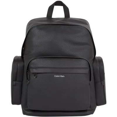 Image of Calvin Klein Men Backpack with Laptop Compartment, Black (Ck Pebble), One Size, Casual