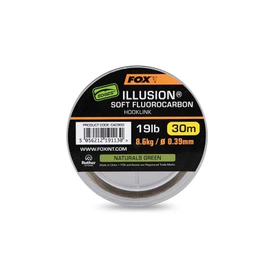 Image of Fox Edges Illusion Soft Fluorocarbon hooklink Naturals Green 0.39mm (8.6kg) 30m Carp material