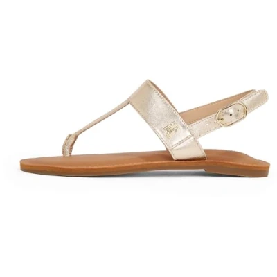 Image of Tommy Hilfiger Metallic Tbar sandals, Women&#039;s, Size: 4, Gold Sheepskin
