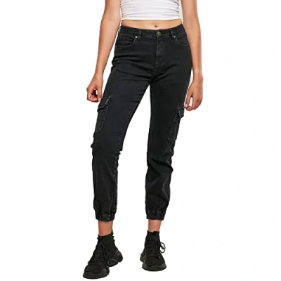 Image of Urban Classics Relaxed fit jeans, Women&#039;s, Size: 33x28, Black washed