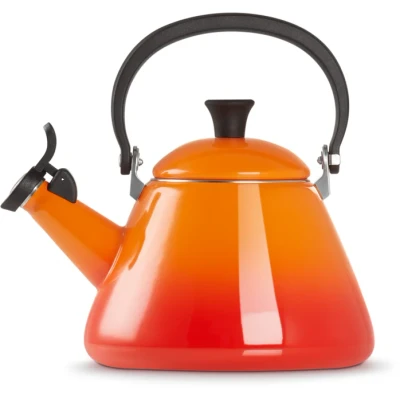 Image of Le Creuset Whistling Kettle Kone Orange Red 1.6 Liter