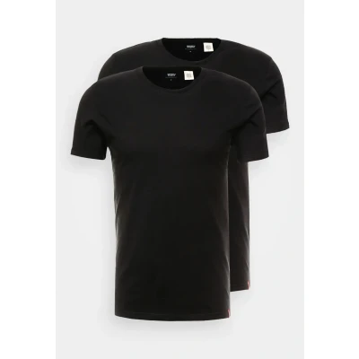 Image of Levi&#039;s SLIM Crewneck 2 PACK Basic Tshirt black, Men&#039;s, Size: Small, Black