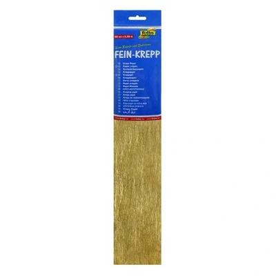 Image of folia 8229125 10 Crepe Paper, Layers in Gold, Each Layer Approx. 50 x 250 cm, 32 g/m², Very Elastic and Thin with an Uneven Rough Surface