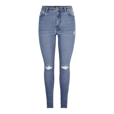 Image of PIECES Female Skinny Fit Jeans PCDANA HW, Medium blue (medium denim), S / 30L