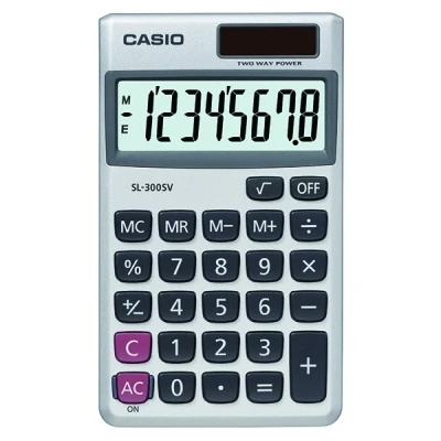 Image of Casio SL 300SV, 8 Digit Pocket Calculator, Silver