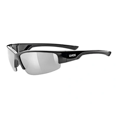 Image of uvex sportstyle 215 Sports Glasses for Men and Women Mirrored Pressure free Perfect Hold Black/Silver One Size