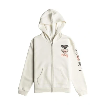 Image of Roxy SURF Feeling Zipped Brushed Zipup sweatshirt offwhite for kids, Size: 4 5y, Off white