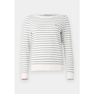 Image of Tommy Hilfiger Stitch BOAT Sweater Jumper, Women&#039;s, Size: XXS, Ivory silk/dark night navy