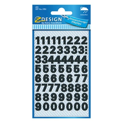 Image of Avery 3781 Permanent Black 126 Piece Self Adhesive Labels (Black, Permanent, 7.5 cm, 12 Pieces, 2 Sheets)