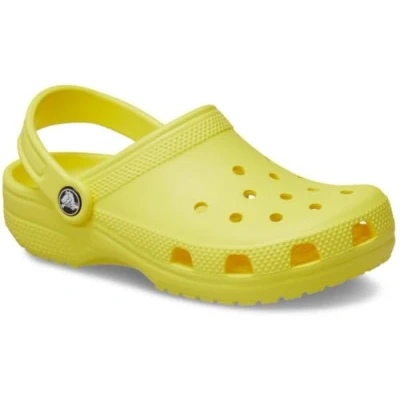 Image of Crocs Classic Unisex Pool slides for kids, Size: 4, Cyber yellow Synthetics