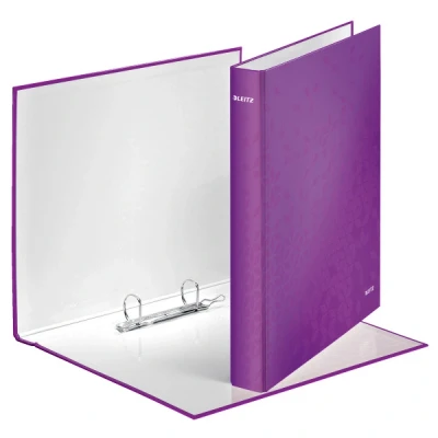 Image of Leitz 2 Ring Binder, Holds up to 230 Maxi Sheets, Wow Range, 40 mm Spine, 42410062 A4, Purple