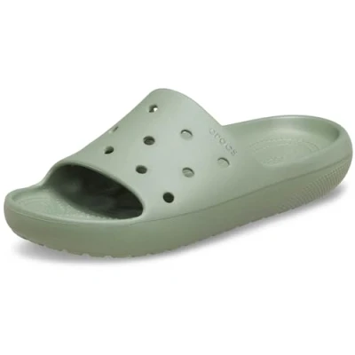 Image of Crocs Pool slides, Women&#039;s, Size: M3/W4, Moss Synthetics