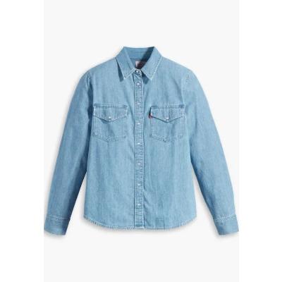 Image of Levi&#039;s Iconic Western Buttondown blouse lightblue denim, Women&#039;s, Size: XXS, Light blue denim