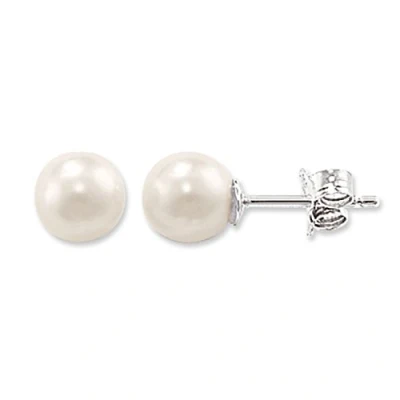 Image of Thomas SABO Perlenohrstecker Klein Earrings, Women&#039;s, Size: One Size, Silver coloured, white