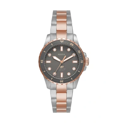 Image of Fossil Watch silvercoloured/rose goldcoloured, Women&#039;s, Size: One Size, Silver coloured/rose gold coloured