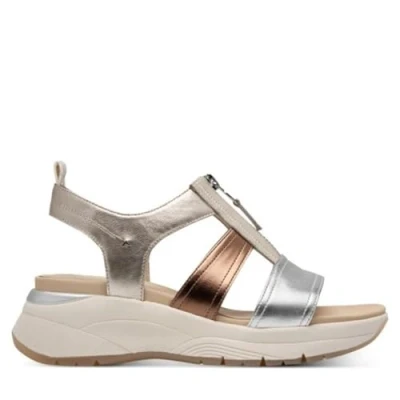 Image of Tamaris Platform sandals, Women&#039;s, Size: 5, Metallic comb Leather