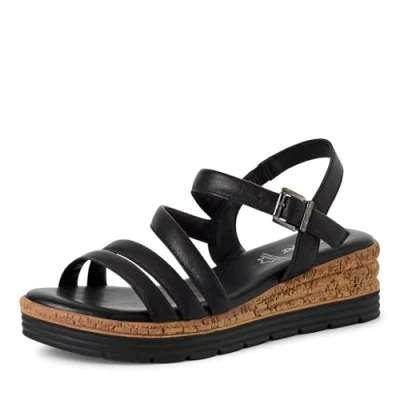 Image of s.Oliver Damen Sandale mit Keilabsatz, schwarz(BLACK), 40