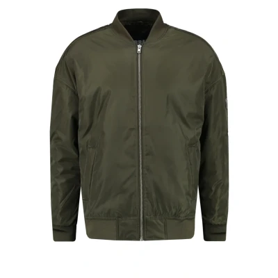 Image of Urban Classics Oversized Bomber Jacket, Men&#039;s, Size: Small, Dark olive