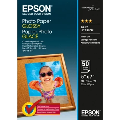Image of Epson C13S042545 13 x 18 cm Glossy Photo Paper (Pack of 50),White