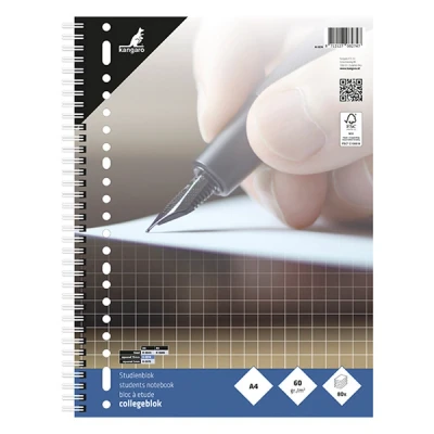 Image of Kangaro K 5574 College Notepad A4 Squared 10 mm 23r 60g 80 Sheets 29.7 x 22 0.8