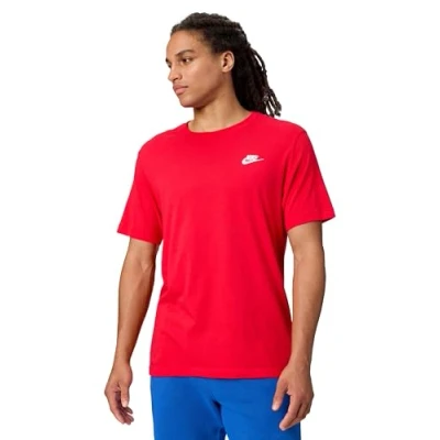 Image of Nike Sportswear CLUB TEE Basic Tshirt, Men&#039;s, Size: Small, University red/white