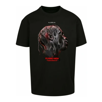 Image of Upscale by Mister Tee Flying HIGH Oversize Overs Print Tshirt, Men&#039;s, Size: Large, Black