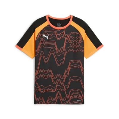Image of Puma Individualliga Graphic JR Unisex Sports Tshirt for kids, Size: 16y (15 16y), Black/glowing red