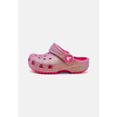 Image of Crocs Classic Iridescent Glitter Unisex Mules for kids, Size: 5K, Dragon fruit Synthetics